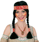 Fasching Karneval Aponi Perücke Indianerin Zöpfe