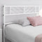 Yaheetech Metallbett 90 x 190 cm Minimalistischer Bettrahmen mit Kopfteil Gästebett mit Lattenrost für Schlafzimmer Gästezimmer 32cm Höhe unter dem Bett Weiß
