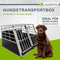 Juskys Alu Hundetransportbox XL - 96 × 91 × 70 cm — Auto Hundebox robust & pflegeleicht — 2 Gittertüren verschließbar - Reisebox für Hunde