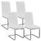 Juskys Freischwinger Schwingstuhl Vegas 4er Set — Esszimmerstuhl mit Metall-Gestell & Bezug aus Kunstleder — Moderner Küchenstuhl in Weiß