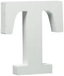 Rayher 62671000 MDF- Buchstabe T, weiß, 11 cm, Stärke 2 cm, 3D-Buchstaben Holz, Holz-Buchstaben groß