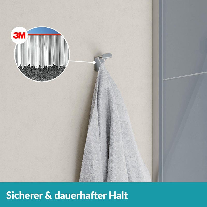 WEISSENSTEIN Handtuchhaken Ohne Bohren aus Edelstahl fürs Bad – Selbstklebende Haken – 2 Stück