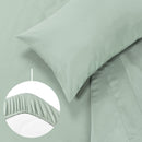 Blumtal 3-teiliges Bettlaken Set - Spannbettlaken 150 x 200 x 30 + Bettlaken 240 x 275 + Kissenbezug 50 x 80 (2X), Summer Green