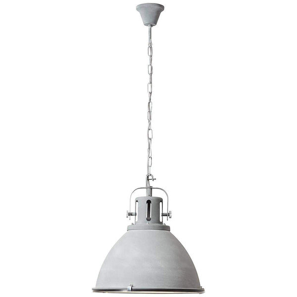 BRILLIANT Lampe Jesper Pendelleuchte 47cm Glas grau Beton | 1x A60, E27, 60W, geeignet für Normallampen (nicht enthalten) | Kette ist kürzbar