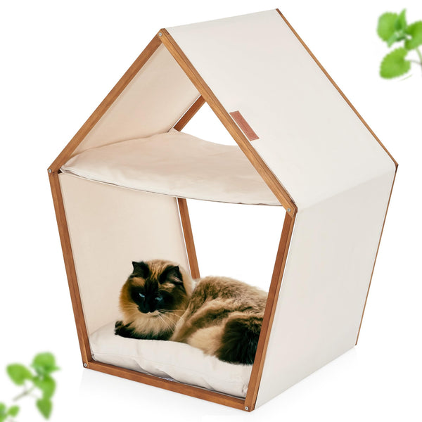 Nemmy Katzenlounge | Katzenhöhle Hängematte Katzenbett | Flauschiges Kissen zum Schlafen | Kuschelhöhle | Katzenmöbel große Katze | Katzenhaus Indoor | Katzenkorb