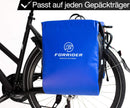 Forrider Fahrradtaschen für Gepäckträger - 100% Wasserdicht [2 Stück] 50L Volumen Premium Fahrrad Gepäckträgertaschen hinten Pack-Taschen Hinterradtaschen (Blau)