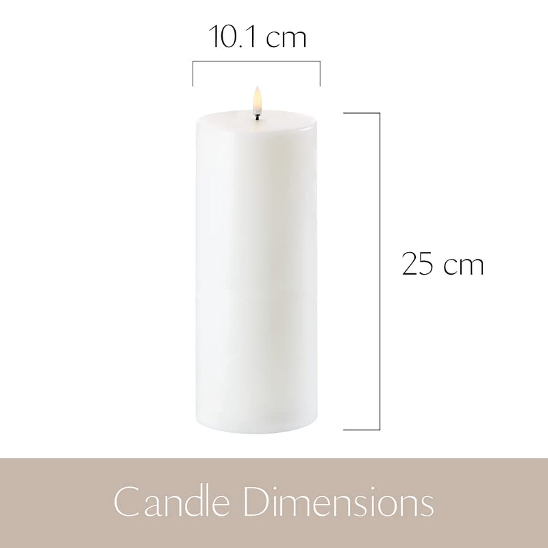 UYUNI LED Kerze Smooth 10,1x25 cm Nordic White