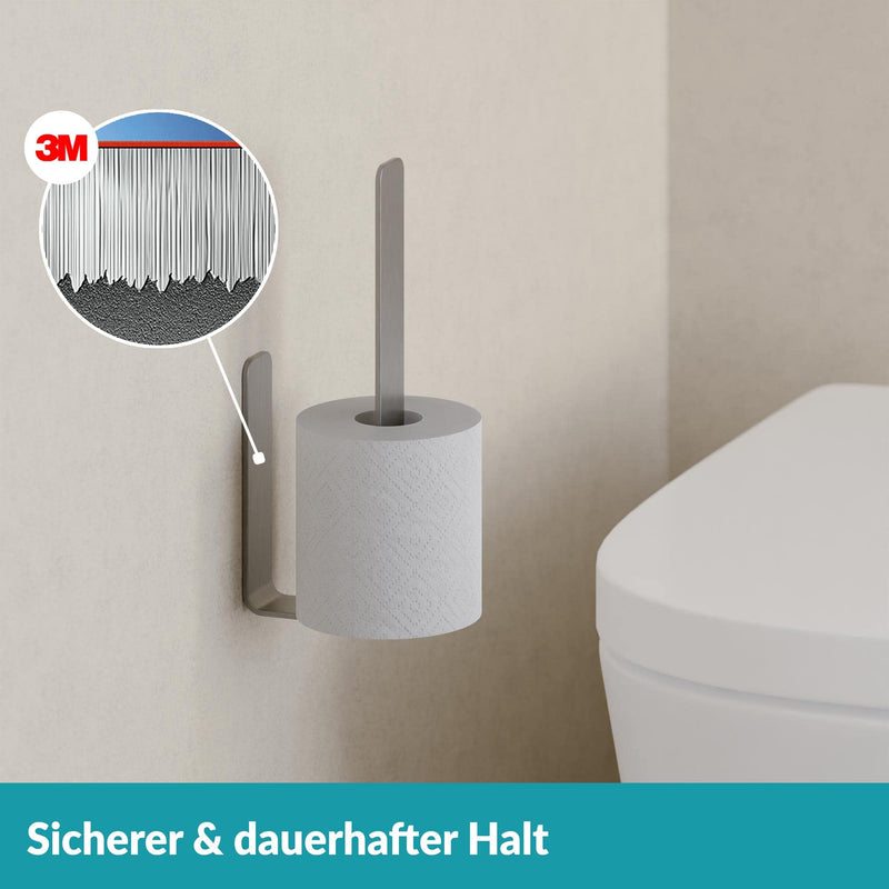 WEISSENSTEIN WC-Ersatzrollenhalter - Toilettenpapierhalter Edelstahl ohne Bohren - Rollenhalter Wand selbstklebend