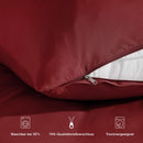 Blumtal Premium Extra Weiche Winterbettwäsche 240x220 cm & 2X Kissenbezug 80x80 cm - Bettbezüge aus feinem Mikrofaser, Bettbezug Set, 3teilig - Aurora Red
