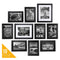 Postavo 10er Bilderrahmen Set verschiedene Größen - [18x13] Schwarze Bilderrahmen Collage [28x18] - Hochwertige Fotorahmen aus Holz - Hoch- oder Querformat - Stehend/Hängend
