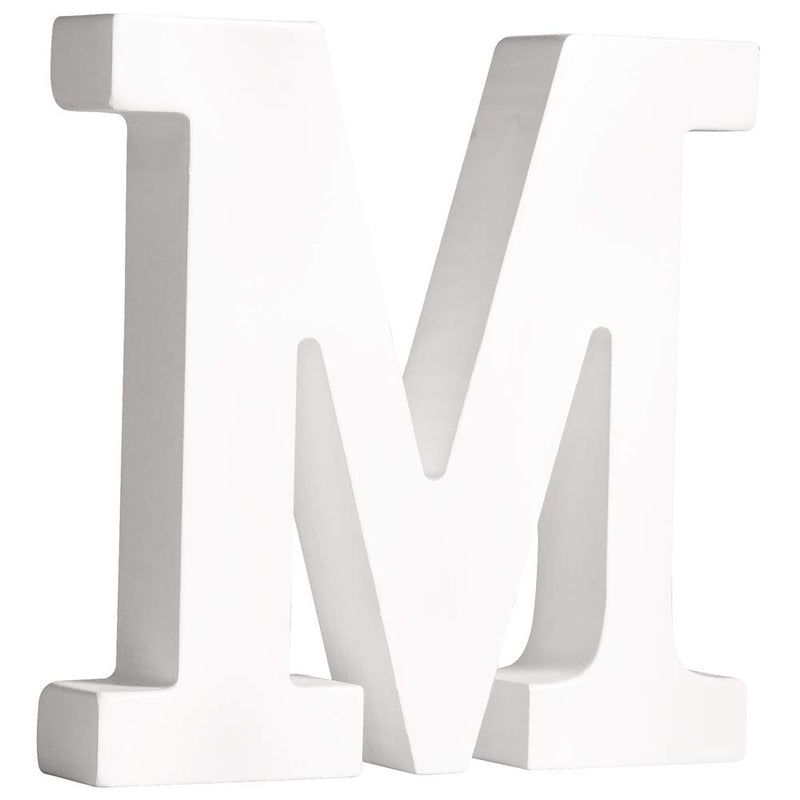 Rayher 62664000 MDF- Buchstabe M, weiß, 11 cm, Stärke 2 cm, 3D-Buchstaben Holz, Holz-Buchstaben groß