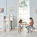 FLEXA Dots Kinder Tisch Stuhl (Größe: B: 60cm H: 47cm) | Perfekter Kinder Stuhl Tisch für Kinderzimmer und Wohnzimmer | Kindertisch Holz | Verwandelbar in Kaffeetisch(Weiss)