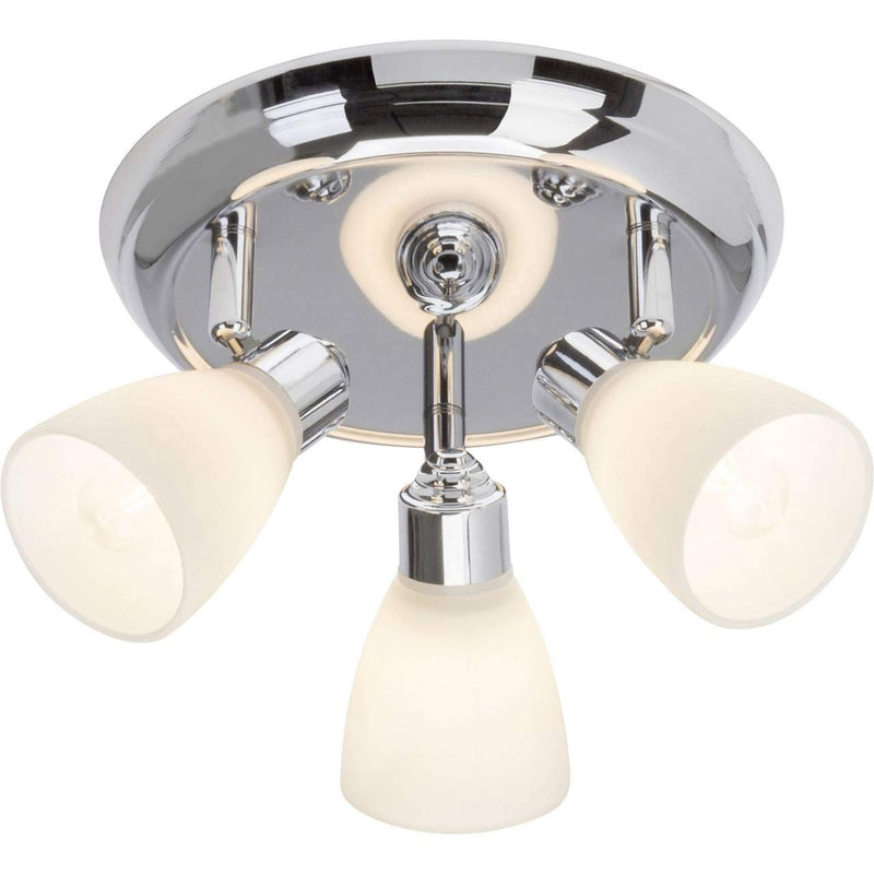 BRILLIANT Lampe Kensington Spotrondell 3flg chrom/weiß | 3x QT14, G9, 28W, geeignet für Stiftsockellampen (nicht enthalten) | IP-Schutzart: 44 - spritzwassergeschützt