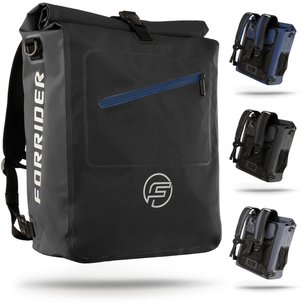 Forrider 3in1 Fahrradtasche für Gepäckträger mit Rucksack Wasserdicht 27L I Gepäckträgertasche Reflektierend I Sattel Tasche fürs Fahrrad
