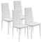 Juskys Esszimmerstühle Loja Stühle 4er Set Esszimmerstuhl - Küchenstühle mit Kunstleder Bezug - hohe Lehne stabiles Gestell - Stuhl in Weiß
