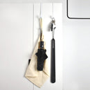D&D Living® Türhaken zum Einhängen bis 16 mm | 4x Doppel Haken für Türgarderobe | Kleiderhaken für Tür und Schrank (Weiß)