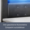 Juskys Boxspringbett Vancouver 180x200 cm — Doppelbett mit LED-Beleuchtung, Topper & Bonell-Federkern-Matratzen — Bett Polsterbett Grau mit Stoff