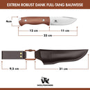 Wolfgangs LUPUS Outdoor Messer feststehende Klinge im klassischem Stil - Survival Messer feststehende Klinge - Jagdmesser mit Scheide und Belt-Loop - Perfektes Bushcraft Messer Outdoor Survival