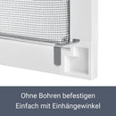 Juskys Fliegengitter für Fenster mit Alu Rahmen 120 x 140 cm - Montage ohne Bohren - zum Einhängen - Insektenschutz Mückenschutz Fliegenschutzgitter - weiß