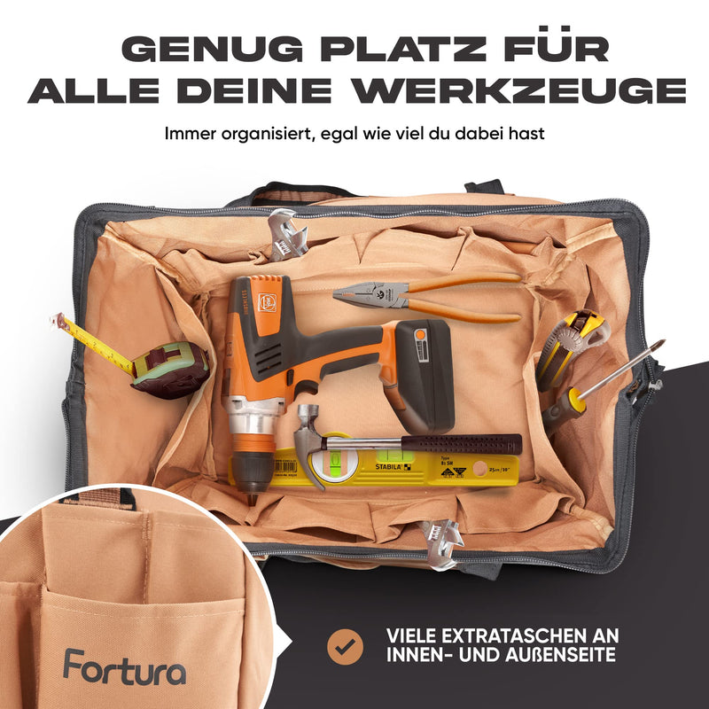 Fortura Werkzeugtasche/ Werkzeugaufbewahrung/Werkzeugtasche leer/Werkzeugtasche klein (Mit Schultergurt)Arbeitstasche Herren